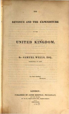 The Revenue and the expenditure of the United Kingdon