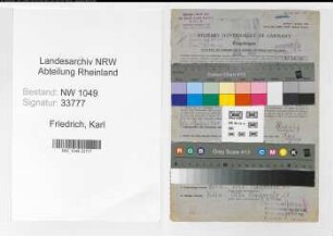 Entnazifizierung Karl Friedrich , geb. 13.11.1897 (Arbeiter)