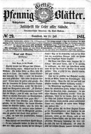 No. 29, Sonnabend, den 13. Juli