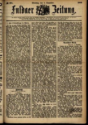 Ausgabe vom Dienstag, den 03. Dezember 1889.