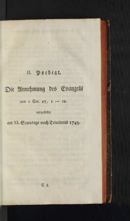 II. Predigt. Die Annehmung des Evangelii