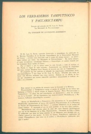 Los verdaderos Tamputtocco y Paccarictampu