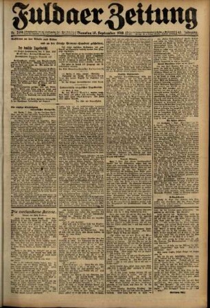 Ausgabe vom Dienstag, den 10. September 1918.