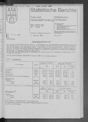Bauhauptgewerbe November 1992 : Lfd. Nr. 5