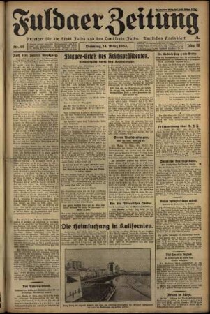 Ausgabe vom Dienstag, den 14. März 1933.