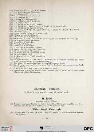 Nachtrag. Gemälde (Nr. 1292-1349)