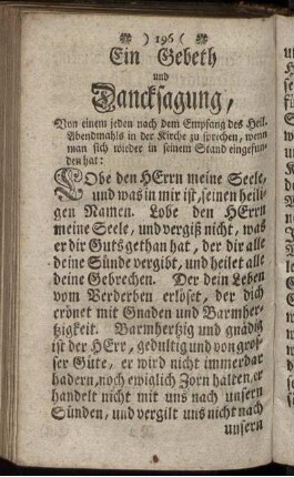 Ein Gebeth und Dancksagung ...