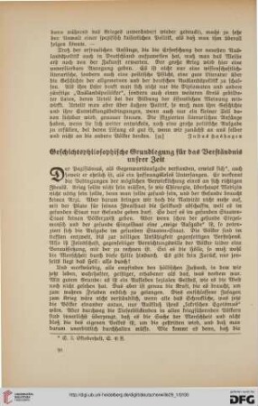 29: Geschichtsphilosophische Grundlegung für das Verständnis unsrer Zeit