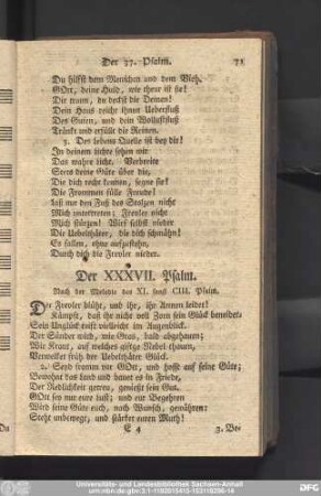 Der XXXVII. Psalm.