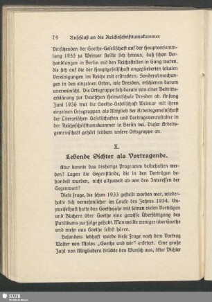 X. Lebende Dichter als Vortragende