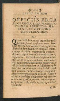 Caput Decimum. De Officiis Erga Alios Absolutis, Quae Obligationem Perfectam Habent, et Virtutibus Hinc Fluentibus.