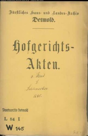 von Wend, Hofmeisters Witwe gegen Schirnecker zu Papenhausen - Schuldforderung