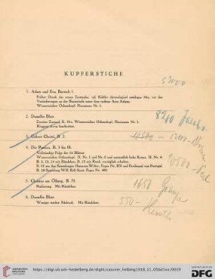 Kupferstiche (Nr. 1-89)