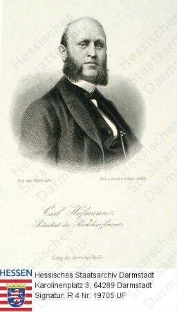 Hofmann, Karl v. (1827-1910) / Porträt, mit Bildlegende, Brustbild