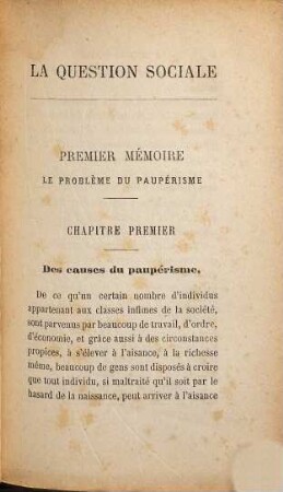 La question sociale : concours Isaac Pereire - mention honorable