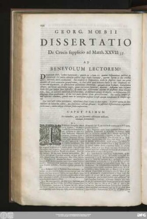 Georg. Moebii Dissertatio De Crucis supplicio ad Matth. XXVIII:35.