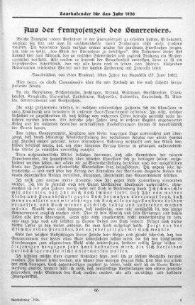 Aus der Franzosenzeit des Saarreviers