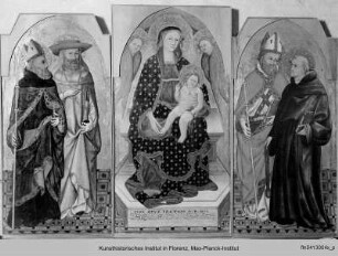 Madonna mit Kind und Cherubim, umgeben von den Heiligen Augustinus, Hieronymus, Floridus und Leonard