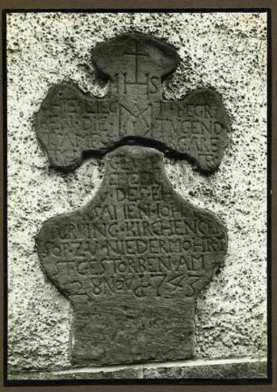 KatholischeKirche. Grabkreuz d. Margaretha Turking 1743