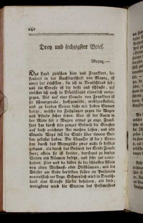 Drey und sechzigster Brief. Maynz.