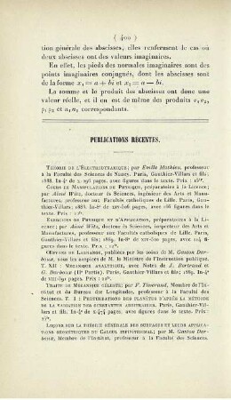 Publications récentes.