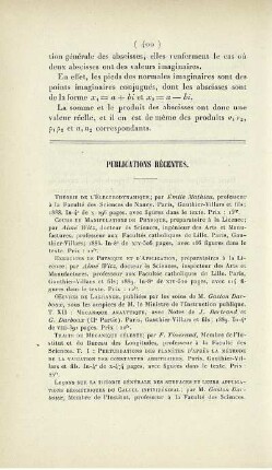 Publications récentes.