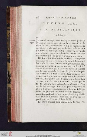 (Lettre CLXI - CLXX)