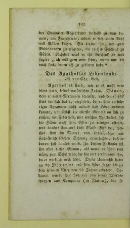 Des Agathokles Lebensende. 289 vor Chr. Geb