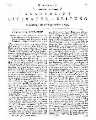 Fragmente, Nachrichten und Abhandlungen zur Beförderung der Finanz-Polizey-Oekonomie und Natur-Kunde. - Berlin : Maurer H. 1. - 1788