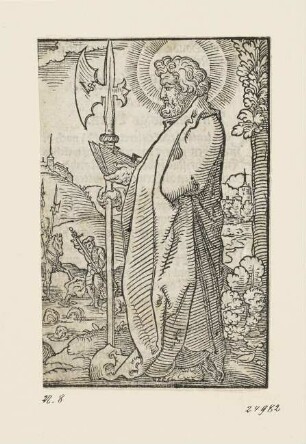 Heiliger Matthias, aus: Georg Rhau, "Hortulus Animae", Nürnberg 1552