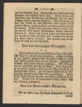Von dem Africanischen Münzwesen. §. 3.