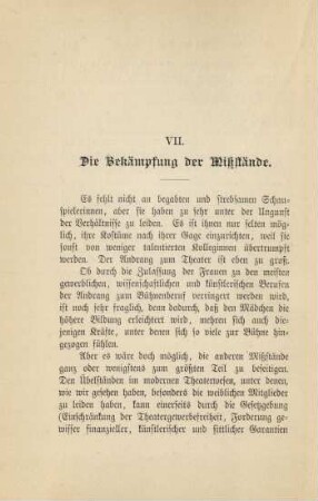 VII. Die Bekämpfung der Mißstände