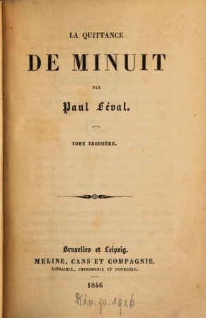 La quittance de minuit : Par Paul Féval, 3