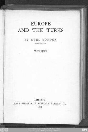 Europe and the Turks : with maps