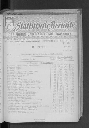 Einzelhandelspreise in Hamburg im September 1956 : Lfd. Nr. 25
