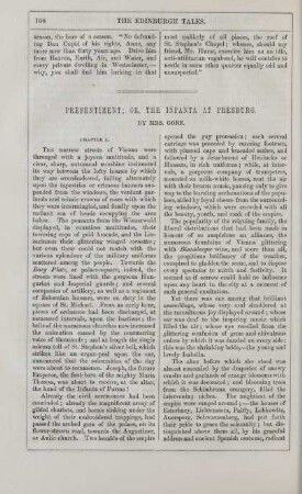 Presentiment; or, the Infanta at Presburg. By Mrs. Gore