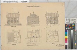 Kirchlengern (Kirchlengern) Posthaus Blatt 1 Ansichten, Grundrisse 1905 1 : 100 49 x 67 Zeichnung Oberpostdirektion Münster