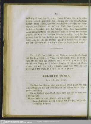 Schlacht bei Wachau, den 16. October