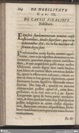 Cap. IX. De Causis Finalibus Nobilitatis