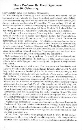 Herrn Professor Dr. Hans Oppermann zum 80. Geburtstag