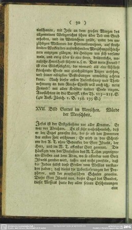 XVII. Bild Gottes im Menschen. Würde der Menschheit