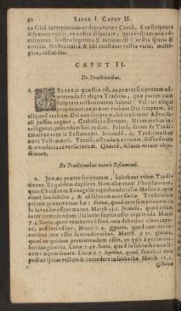 Caput II. De Traditionibus.