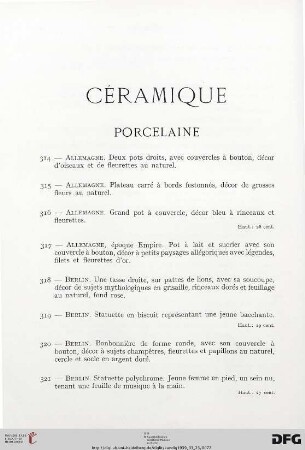 Céramique (Nr. 314-364)