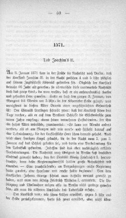 1571. Tod Joachim's II.