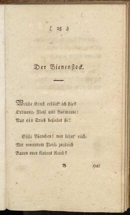 Der Bienenstock.