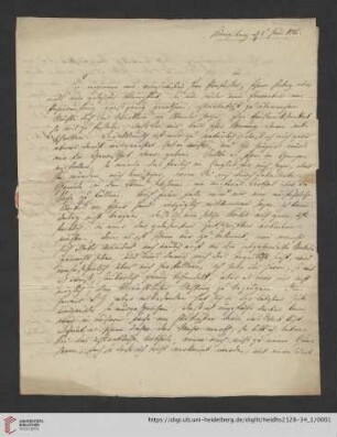 Briefe von Johann Christian Hasse an Georg Arnold Heise: Brief von Johann Christian Hasse an Georg Arnold Heise, 08.06.1815