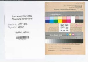 Entnazifizierung Alfred Seifert, geb. 13.10.1910 (Hilfsarbeiter)