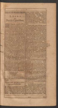 Locus De Bonis Operibus.