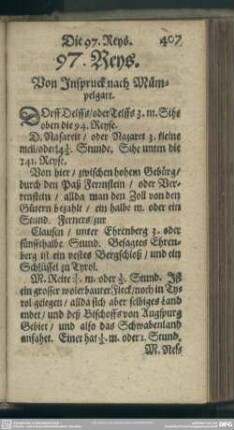 97. Reys. Von Inspruck nach Mümpelgart