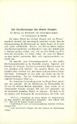 Der Knollenmergel des oberen Keupers